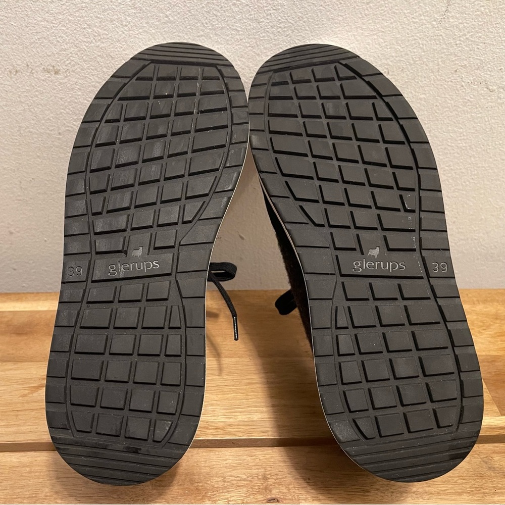 Glerups Langdal Charcoal Wool & Black Leather Sneakers - Size EU 39 - NWOB - Picture 6 of 7